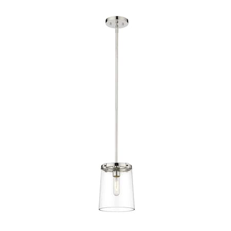 Z-Lite Callista 1 Light Mini Pendant, Polished Nickel & Clear 3032MP-PN